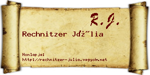 Rechnitzer Júlia névjegykártya